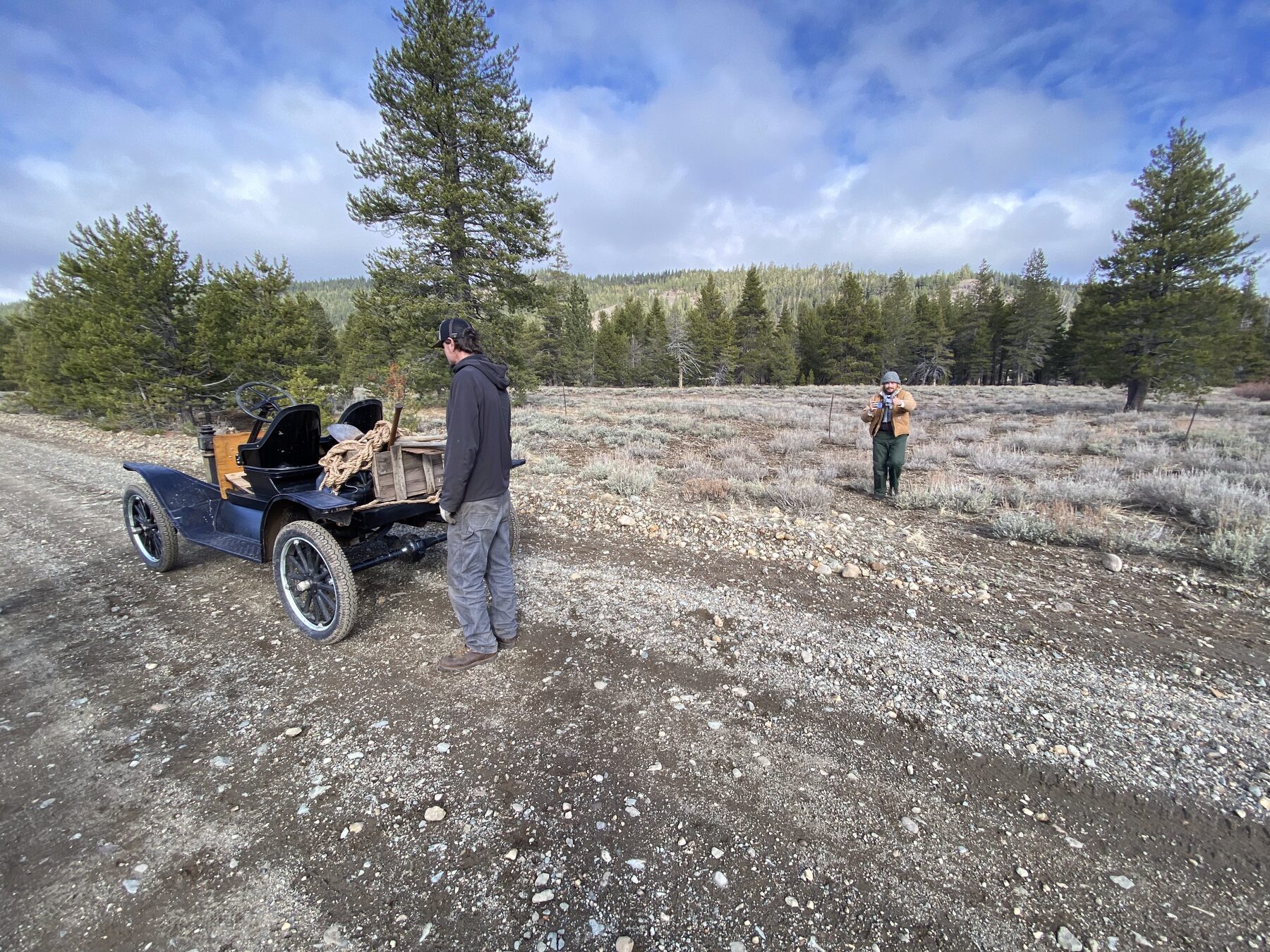 The General T, a 1911 Ford Model T, out on the open high-Sierra flats